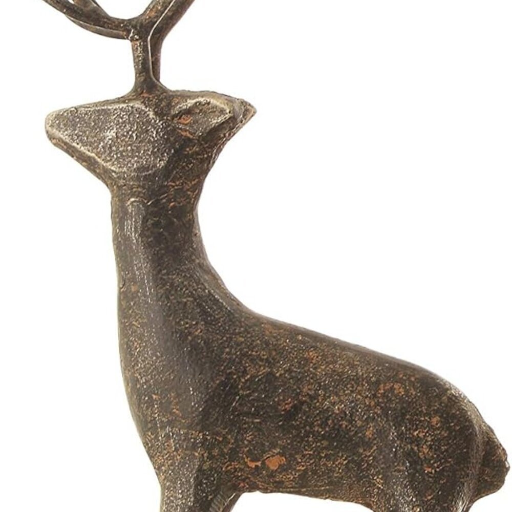 Cast Iron Standing Deer Figures and Figurines, Black